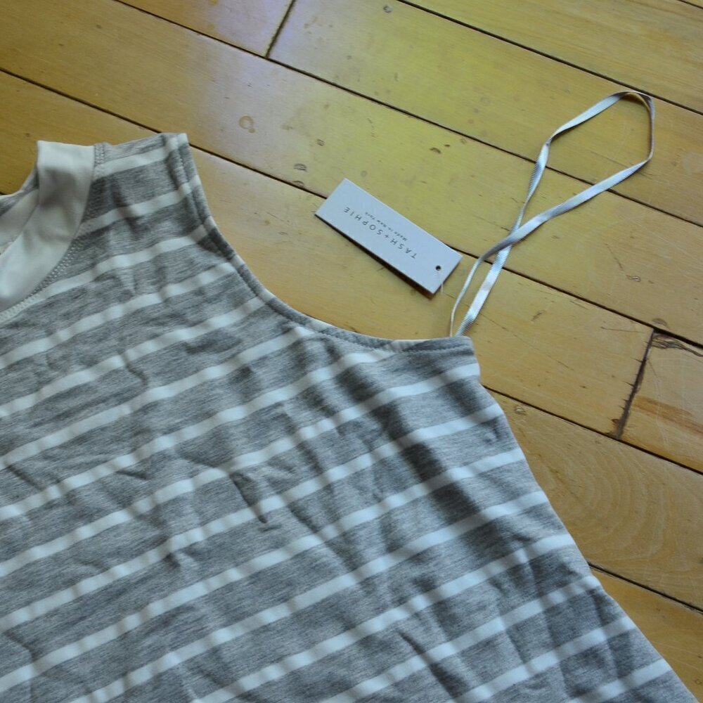 TASH + SOPHIE Mock Neck Sleeveless Variegate Dress L - Picture 4 of 8